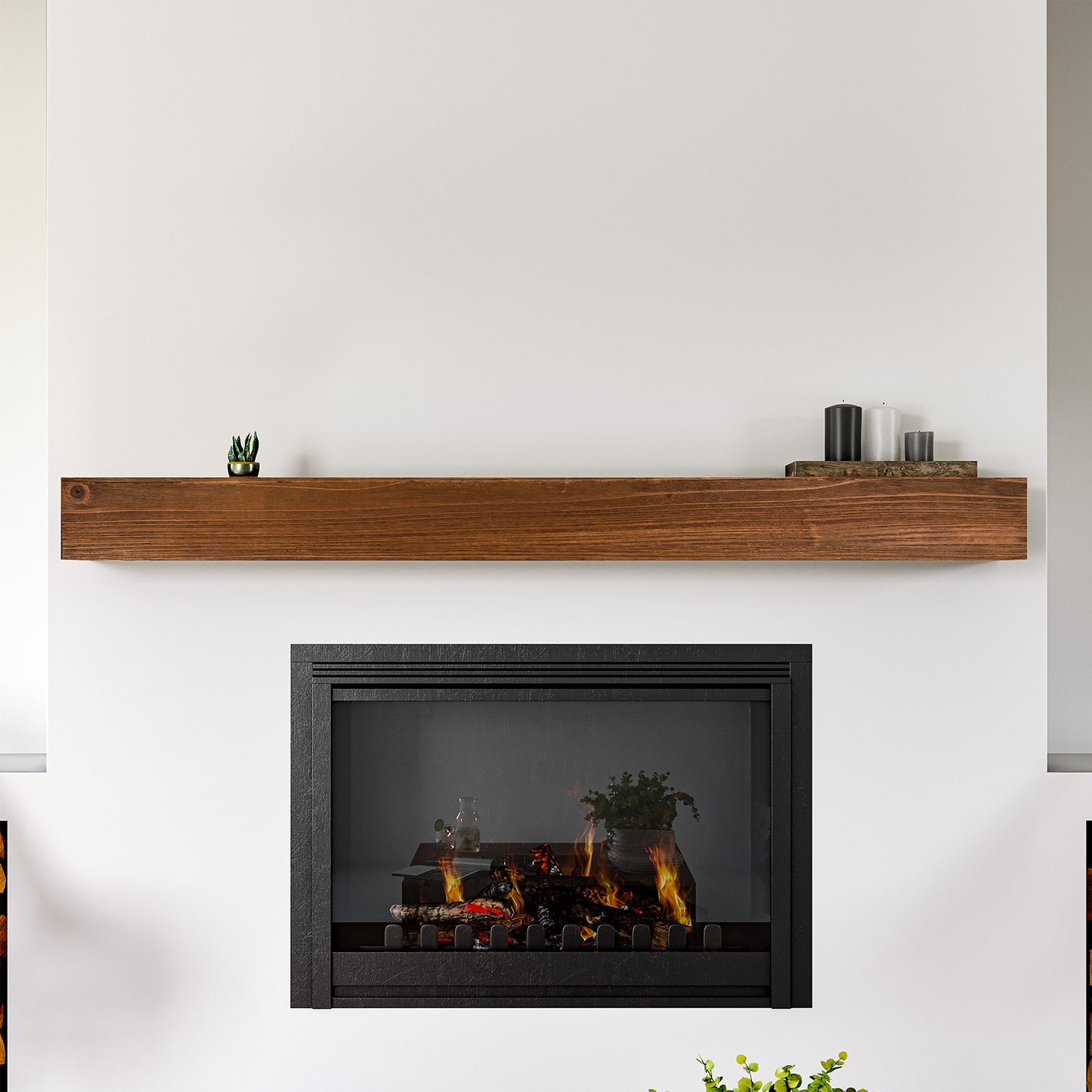 Wooden wall shelf