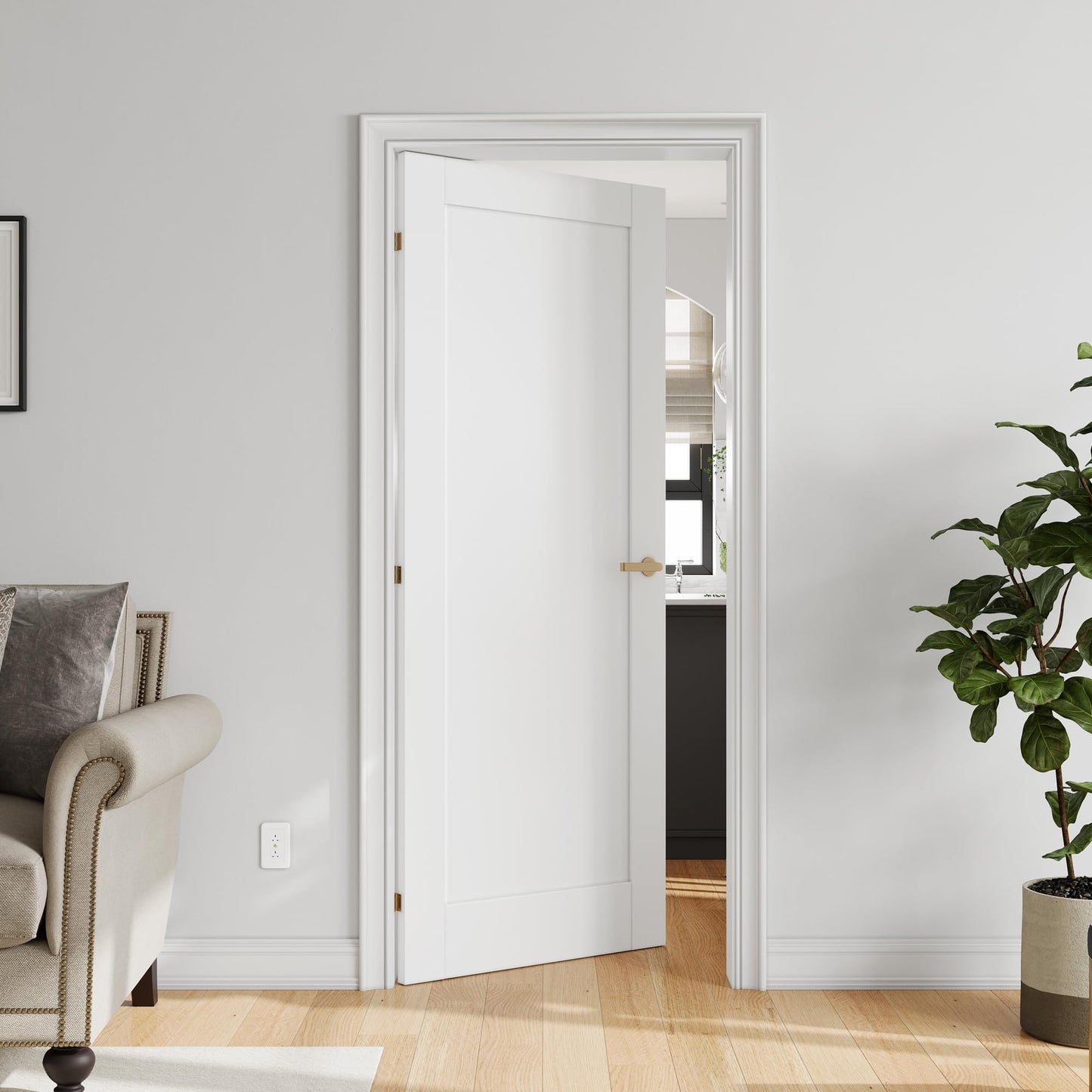SMARTSTANDARD 30" x 80" Slab Door, Solid Core Interior Door, Pre-Assembled