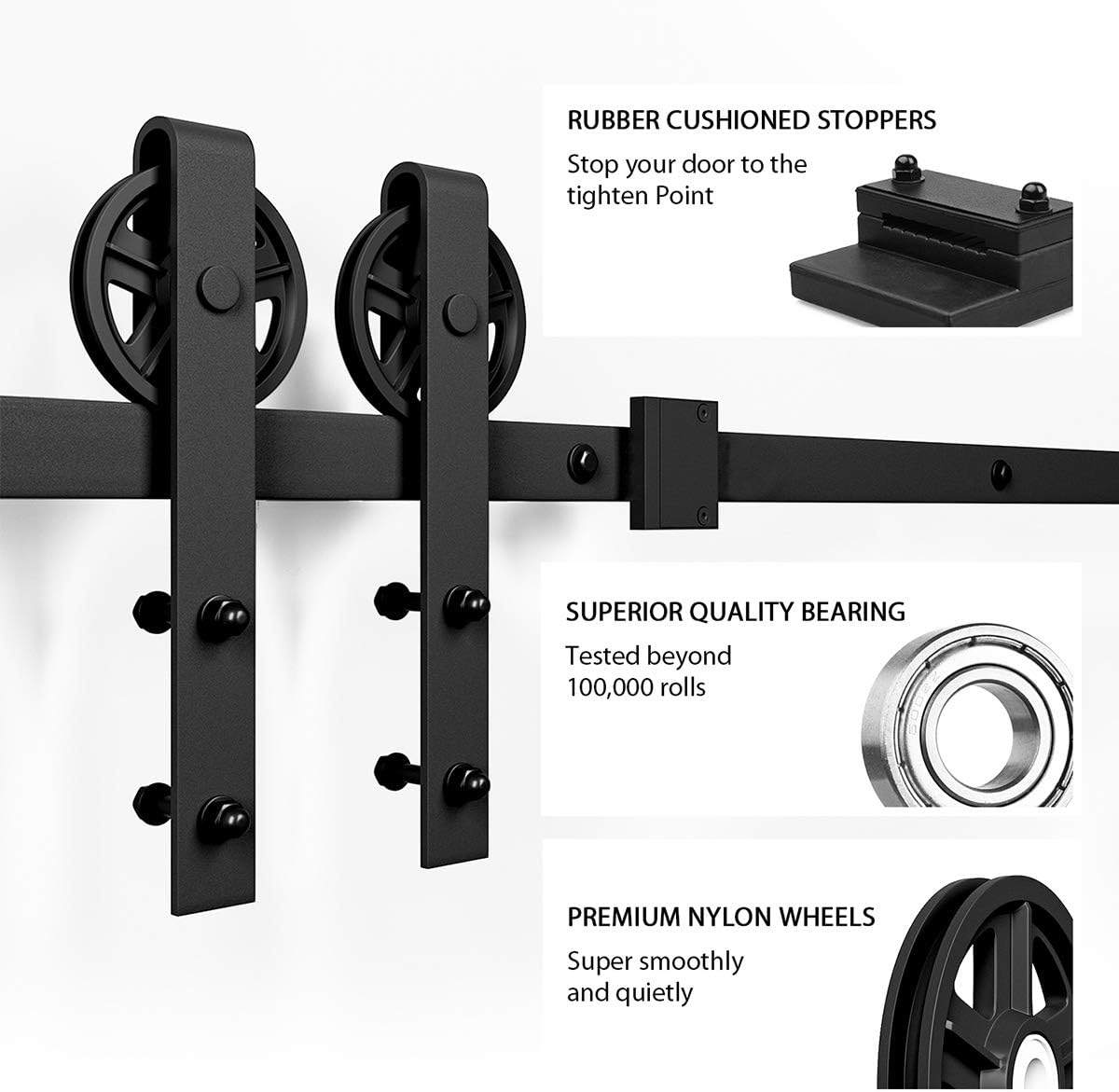 Double Barn Door Hardware Kit, Big Wheel Shape Hanger