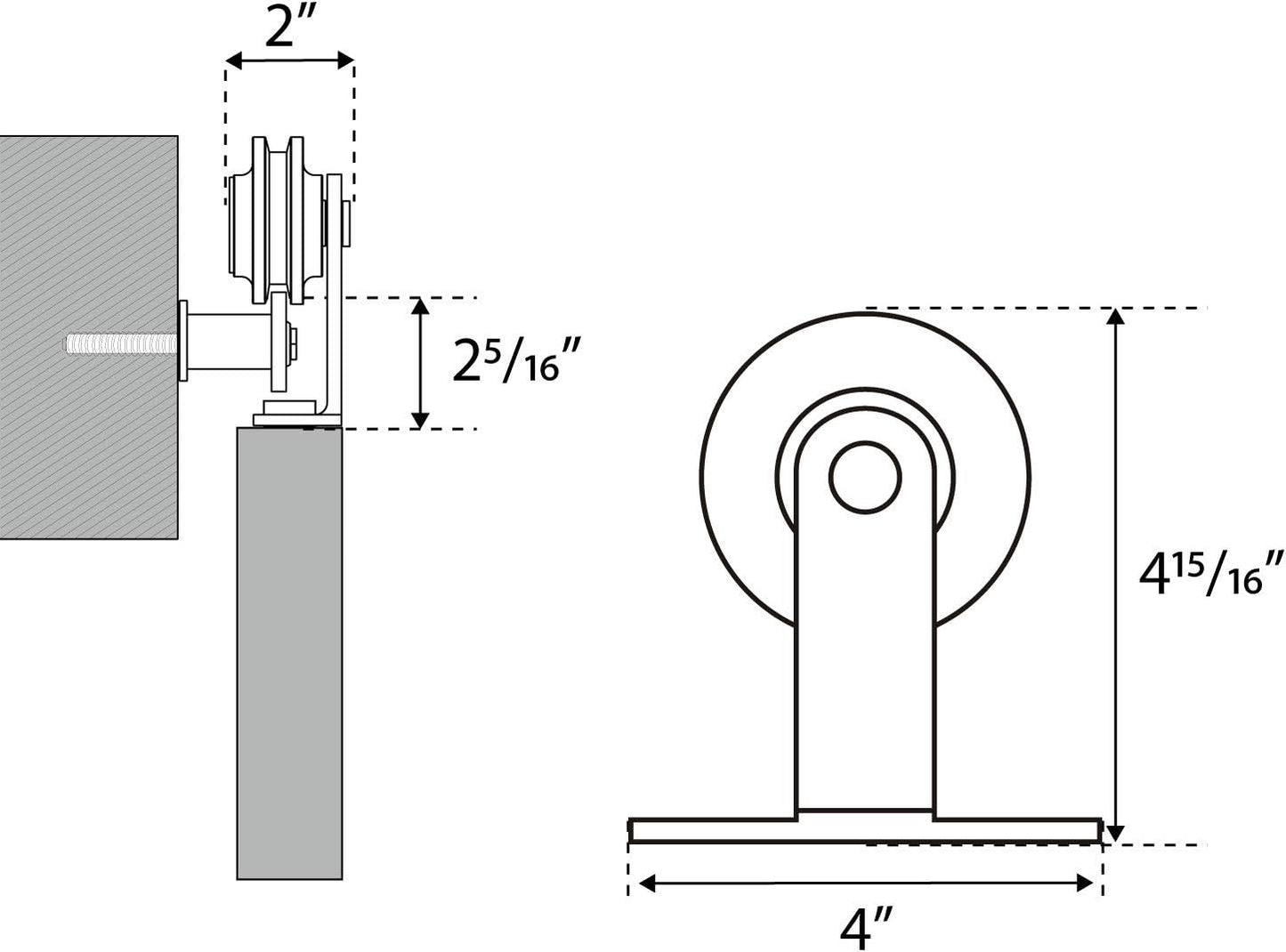 Double Barn Door Hardware Kit, T Shape Hanger